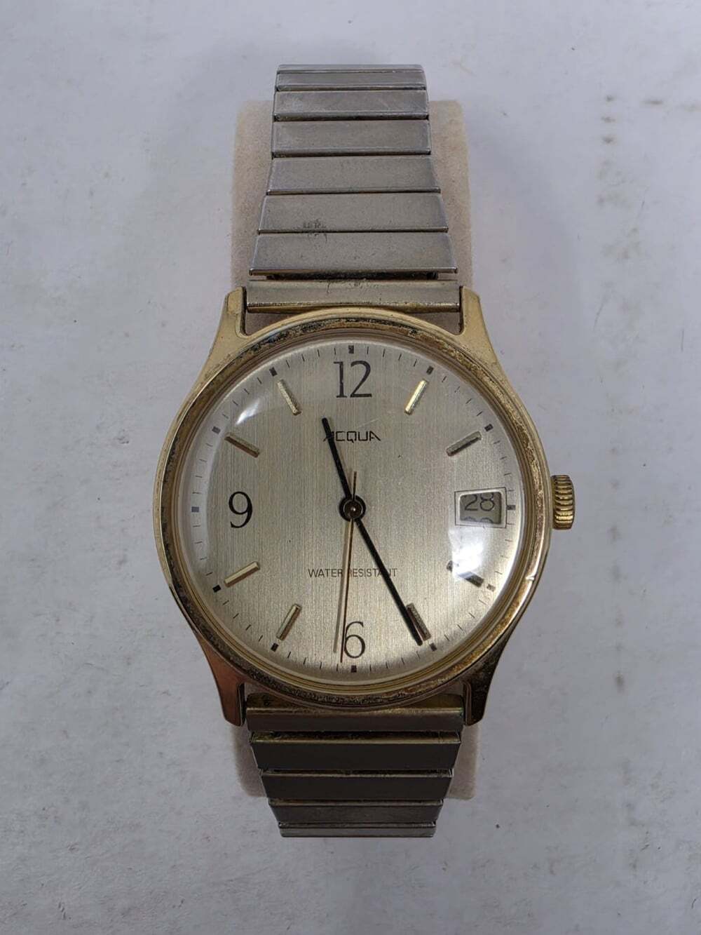 Vintage Acqua Timex Gold Tone Date Watch Water Resistant Philippines Works